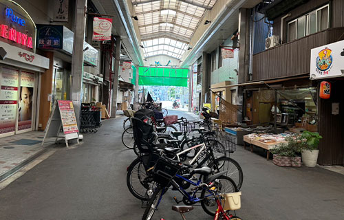 北田辺商店街入り口からの道案内